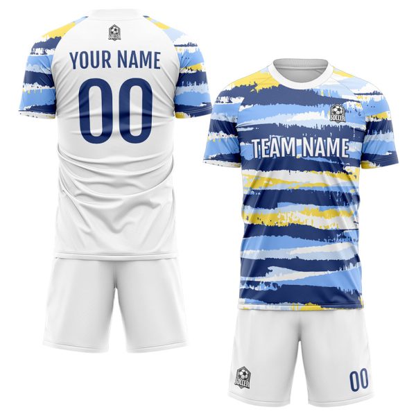 Benutzerdefinierte Fußball Trikots für Männer Frauen Personalisierte Fußball Uniformen für Erwachsene und Kind Grau Blau Schn?ppchen – Bild 2
