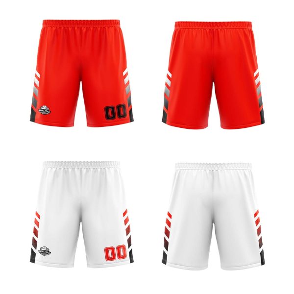 Benutzerdefinierte Orange Rot Weiß Schwarz Reversible Basketball Jersey Personalisierte Print Name Nummer Logo Verkauf – Bild 2