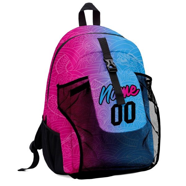 Anpassen Rosa Hellblau Sport Rucksäcke Mit Personalisiert Namen, Zahlen und Logos. Online – Bild 2