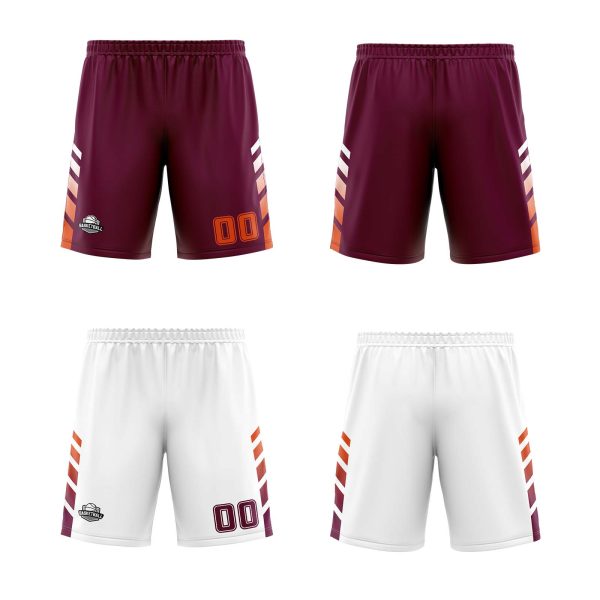 Benutzerdefinierte Burgund Weiß Orange Reversible Basketball Jersey Personalisierte Print Name Nummer Logo Mode – Bild 2