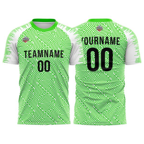 Benutzerdefinierte Fußball Trikots für Männer Frauen Personalisierte Fußball Uniformen für Erwachsene und Kind Grün-Weiß Im Angebot
