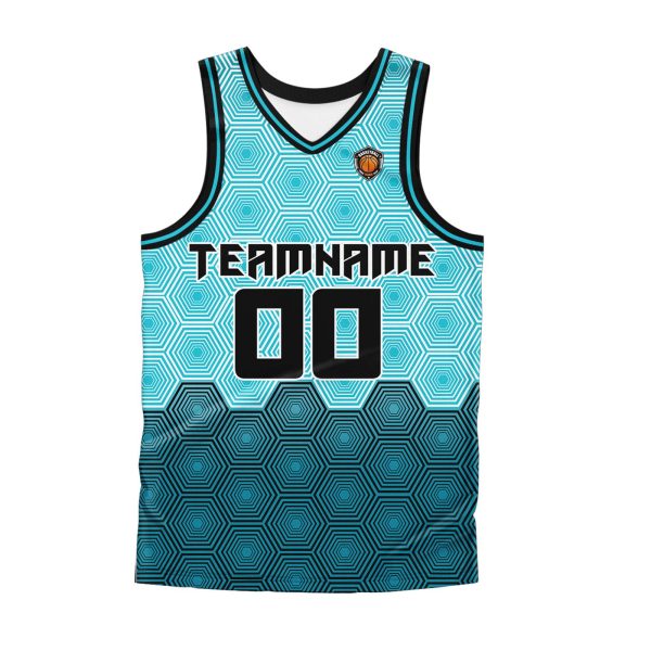 Benutzerdefinierter Aqua Basketball Jersey Uniform Anzug gedruckt Ihr Logo Name Nummer Online – Bild 2