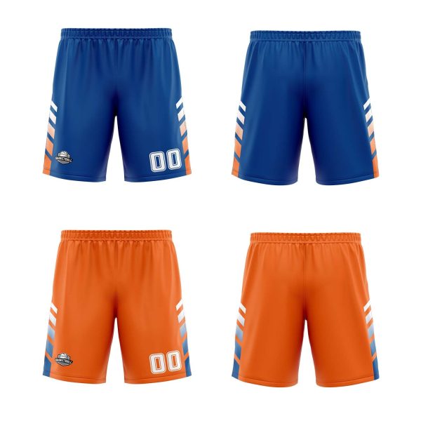 Benutzerdefinierte Blau Orange Weiß Reversible Basketball Jersey Personalisierte Print Name Nummer Logo Zu verkaufen – Bild 2