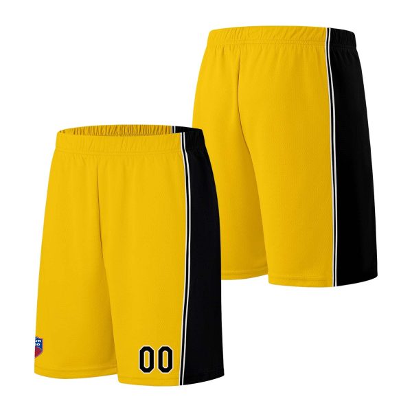 Individuelle Basketball-Jersey-Shorts für Männer und Frauen. Gestickter und gedruckter Name, Nummer und Logo Gelb Jetzt online – Bild 3