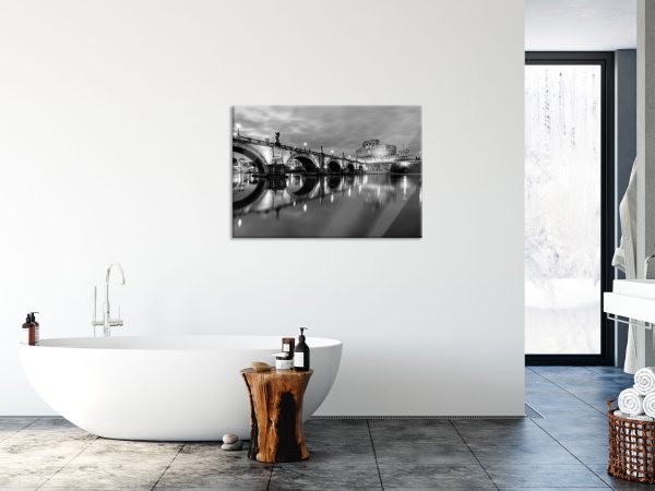 Nachtansicht von S. Angelo-Brücke, Glasbild Online-Schn?ppchen – Bild 4