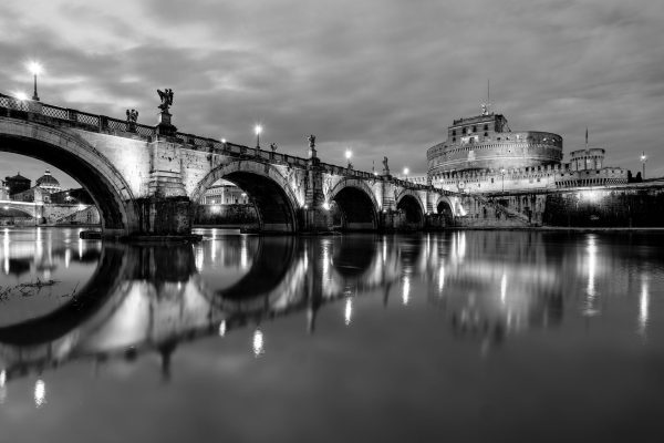 Nachtansicht von S. Angelo-Brücke, Glasbild Online-Schn?ppchen – Bild 5