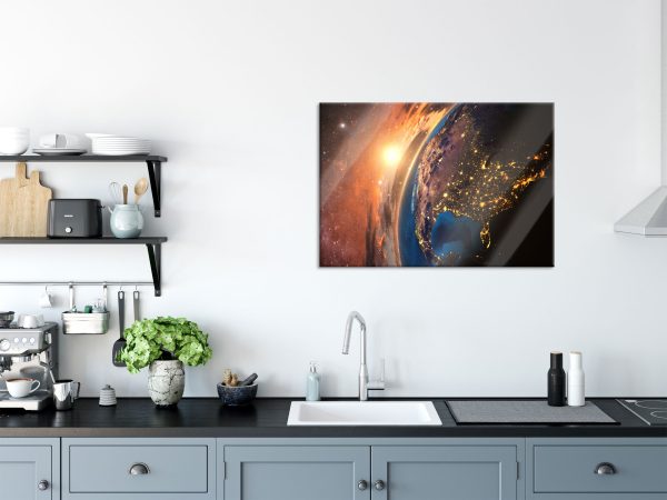 3D-Rendering der Erde, Glasbild Jetzt online – Bild 3
