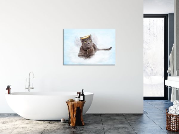 Katzen-Engel auf Wolke, Glasbild Online – Bild 4