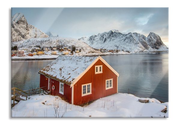 Fischerhaus Lofoten, Glasbild Online