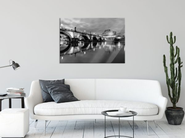 Nachtansicht von S. Angelo-Brücke, Glasbild Online-Schn?ppchen – Bild 2