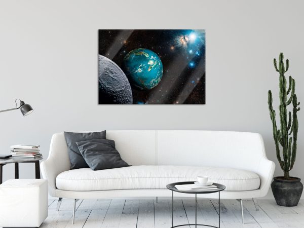 Planet Erde im Kosmos, Glasbild Jetzt online – Bild 2