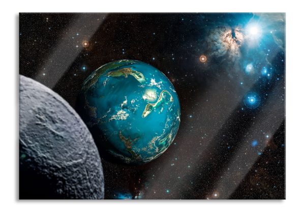 Planet Erde im Kosmos, Glasbild Jetzt online