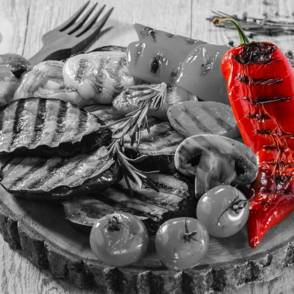 gegrilltes Gemüse, Glasbild Quadratisch Mode – Bild 5