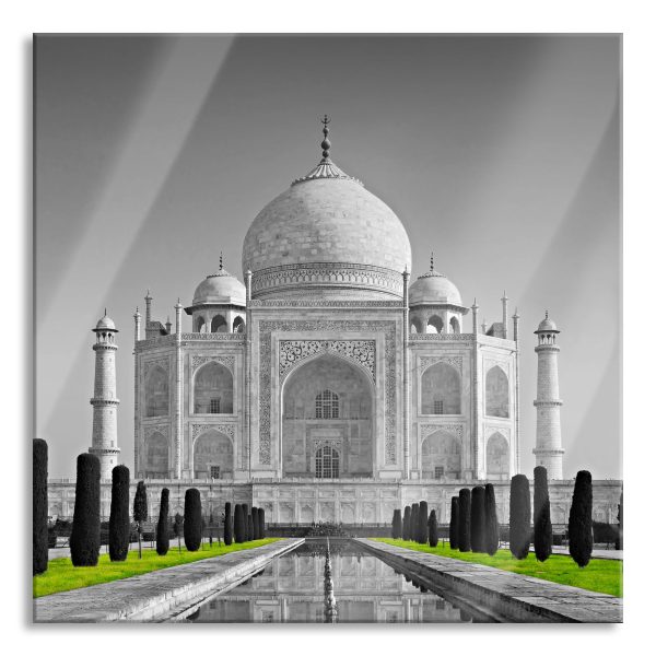 eindrucksvoller Taj Mahal, Glasbild Quadratisch Im Angebot
