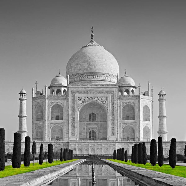 eindrucksvoller Taj Mahal, Glasbild Quadratisch Im Angebot – Bild 5