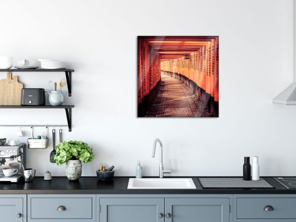 Gebetsgang Tempel, Glasbild Quadratisch Verkauf – Bild 3