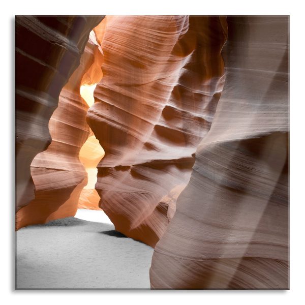 Durchgang im Antelope Canyon, Glasbild Quadratisch Online-Schn?ppchen
