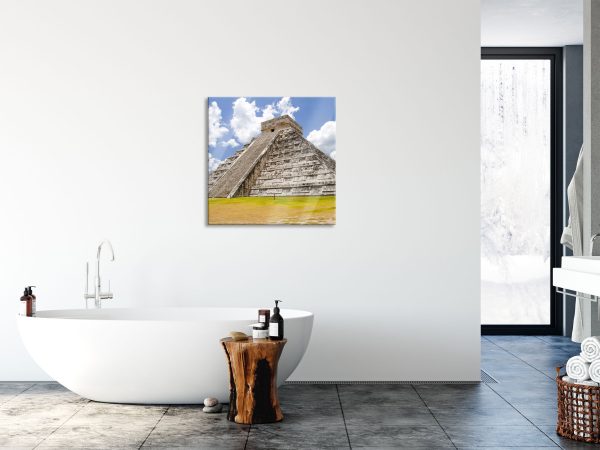 Maya Pyramide in Mexico, Glasbild Quadratisch Verkauf – Bild 4