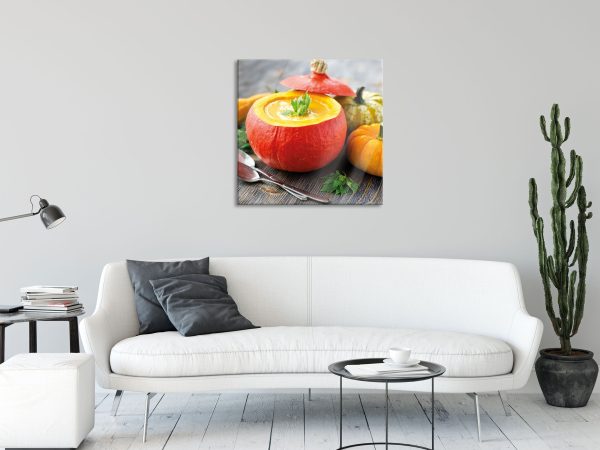 Leckere Kürbissuppe, Glasbild Quadratisch Rabatt – Bild 2