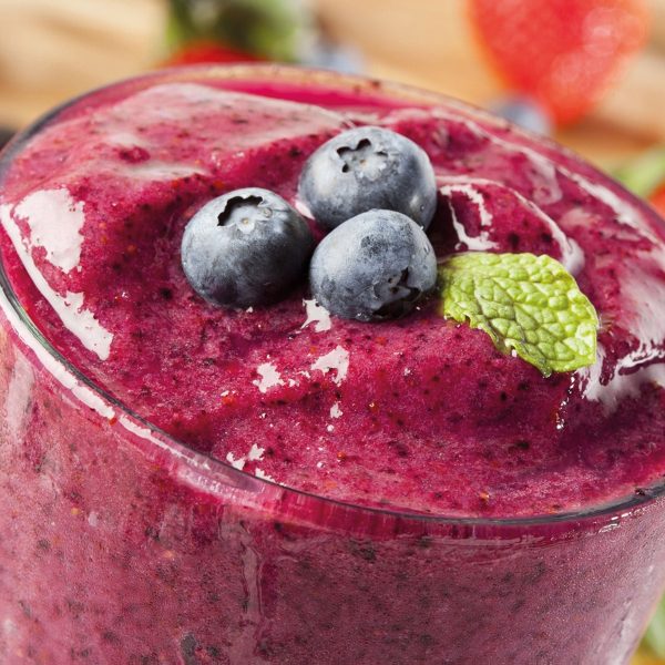 Leckerer Blaubeershake, Glasbild Quadratisch Zu verkaufen – Bild 5