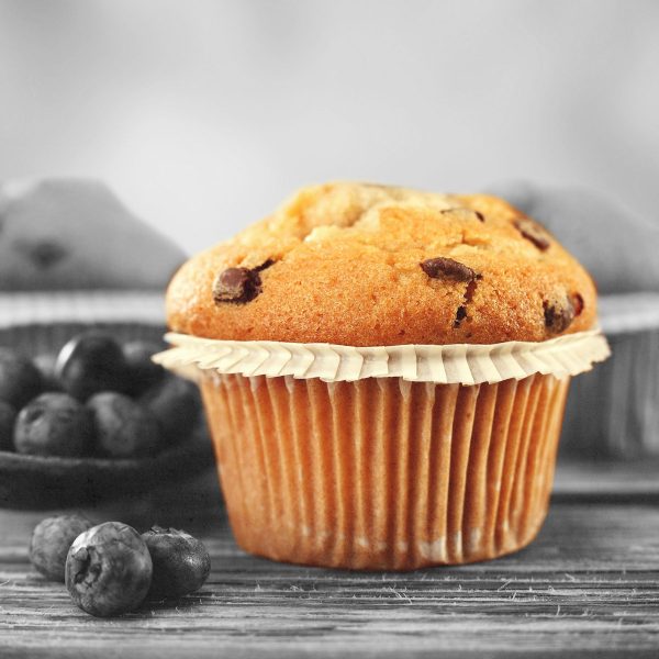 leckere Muffins mit Blaubeeren, Glasbild Quadratisch Online-Verkauf – Bild 5