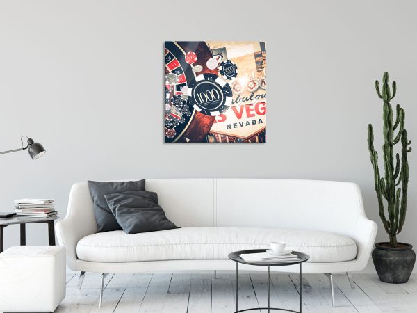 Las Vegas Casino Roulette, Glasbild Quadratisch Im Angebot – Bild 2