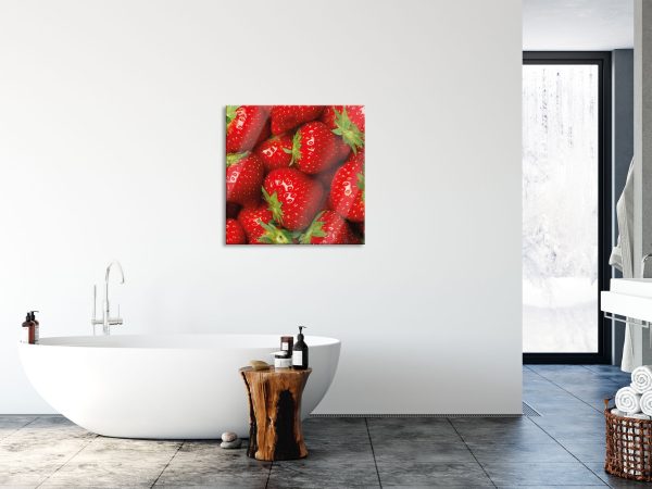 Fruchtig frische Erdbeeren, Glasbild Quadratisch Online-Schn?ppchen – Bild 4