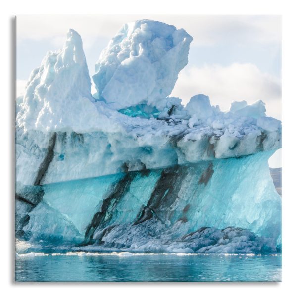 gigantischer Eisberg, Glasbild Quadratisch Online
