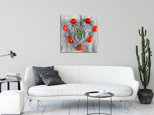 Herz Pasta, Glasbild Quadratisch Online – Bild 2