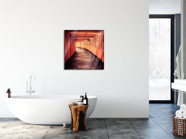 Gebetsgang Tempel, Glasbild Quadratisch Verkauf – Bild 4