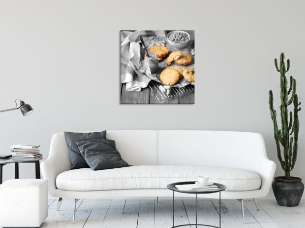 Plätzchen mit Erbnussbutter, Glasbild Quadratisch Rabatt – Bild 2