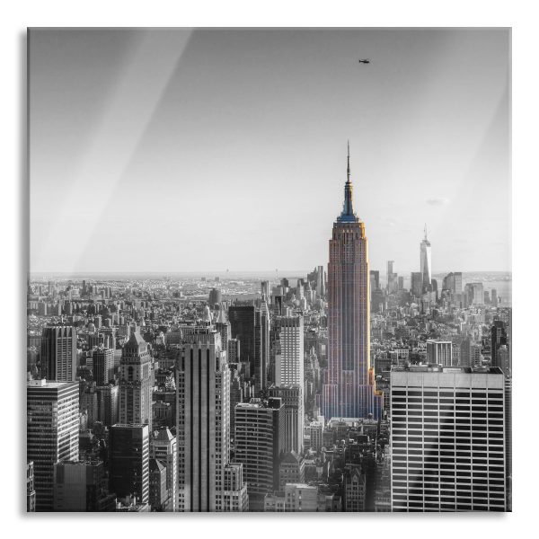 traumhafte Empire State Building, Glasbild Quadratisch Online