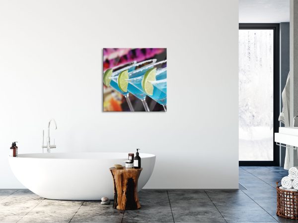 Schwimming Pool Cocktails, Glasbild Quadratisch Verkauf – Bild 4