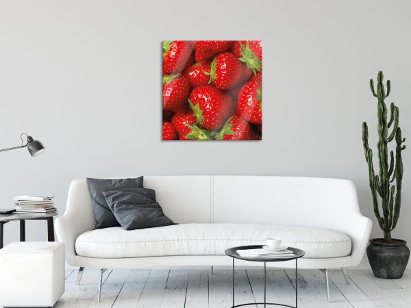 Fruchtig frische Erdbeeren, Glasbild Quadratisch Online-Schn?ppchen – Bild 2