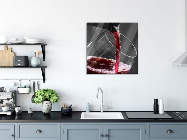 köstlicher Rotwein, Glasbild Quadratisch Schn?ppchen – Bild 3
