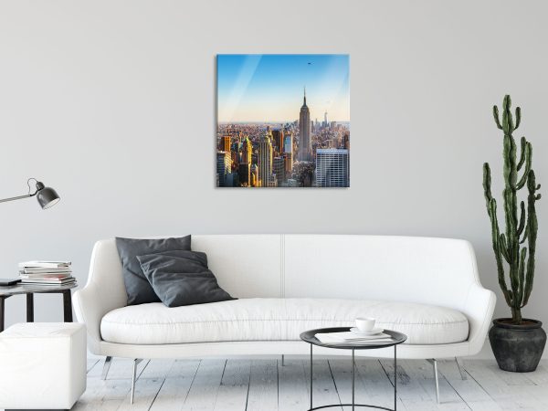 Empire State Building in New York, Glasbild Quadratisch Verkauf – Bild 2