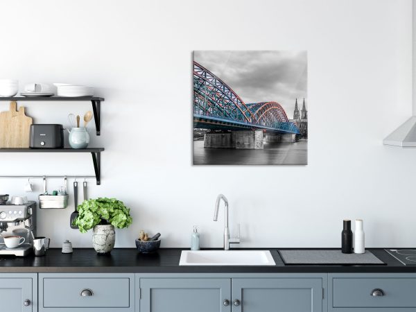 Brücke Kölner Dom, Glasbild Quadratisch Verkauf – Bild 3