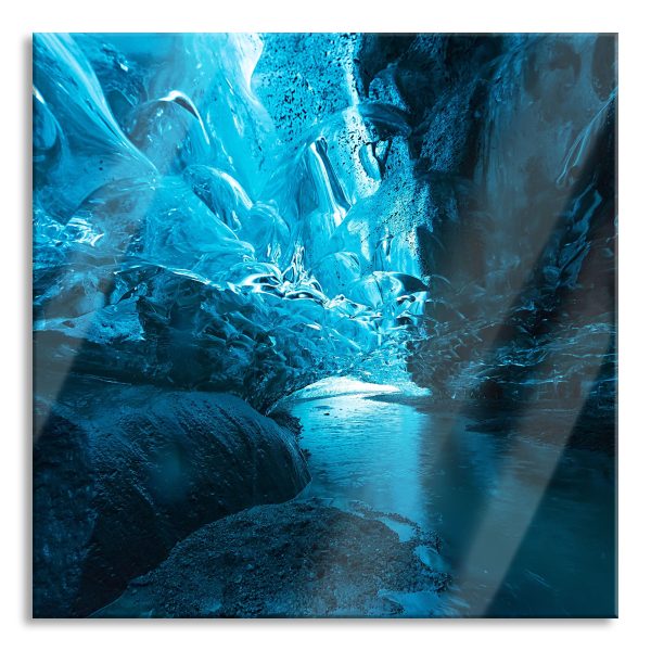 abstrakte Eislandschaft, Glasbild Quadratisch Zu verkaufen