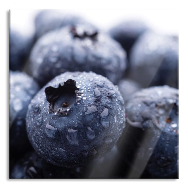 fruchtige Heidelbeeren, Glasbild Quadratisch Online