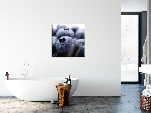 fruchtige Heidelbeeren, Glasbild Quadratisch Online – Bild 4