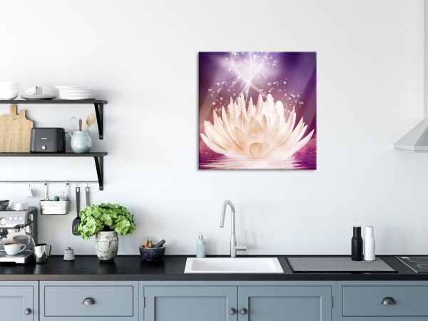 abstrakte Seerose, Glasbild Quadratisch Angebot – Bild 3