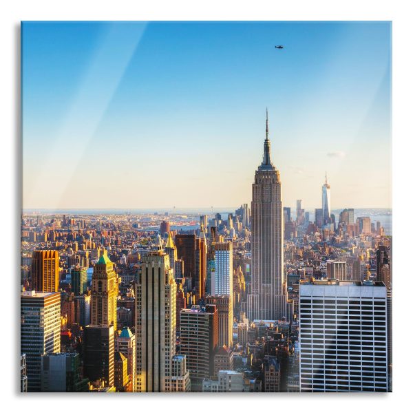 Empire State Building in New York, Glasbild Quadratisch Verkauf