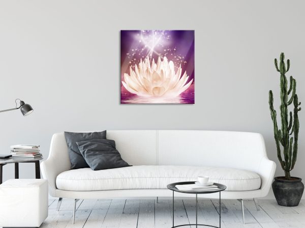 abstrakte Seerose, Glasbild Quadratisch Angebot – Bild 2