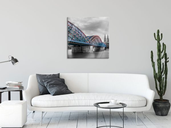 Brücke Kölner Dom, Glasbild Quadratisch Verkauf – Bild 2