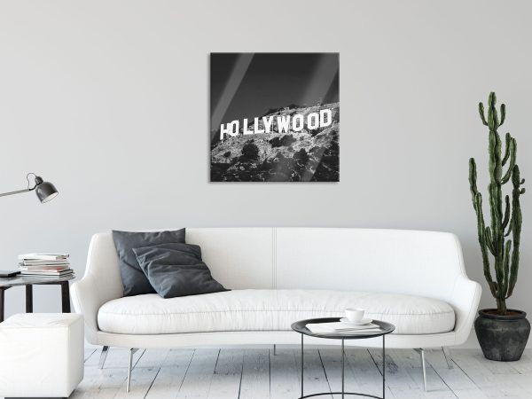 Wahrzeichen von Hollywood, Glasbild Quadratisch Angebot – Bild 2