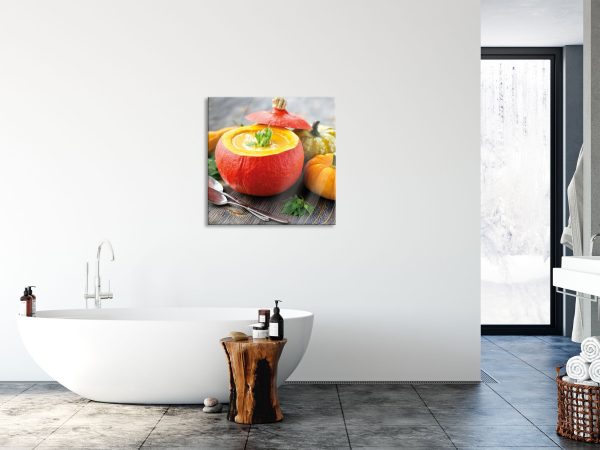 Leckere Kürbissuppe, Glasbild Quadratisch Rabatt – Bild 4