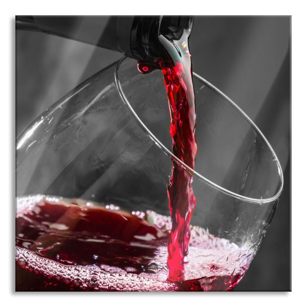 köstlicher Rotwein, Glasbild Quadratisch Schn?ppchen