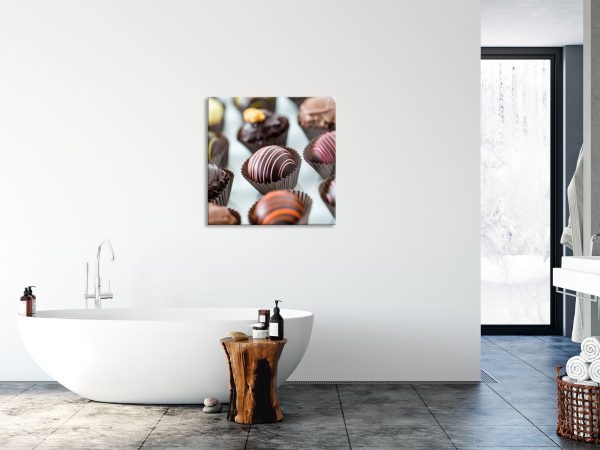 Süße Pralinen, Glasbild Quadratisch Online-Verkauf – Bild 4