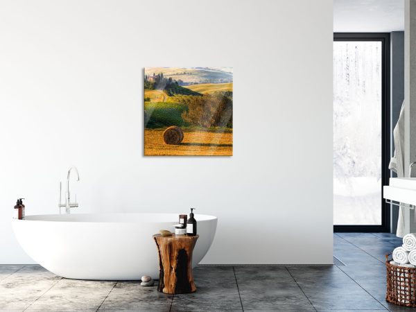 Italienische Toskana Landschaft, Glasbild Quadratisch Online-Schn?ppchen – Bild 4
