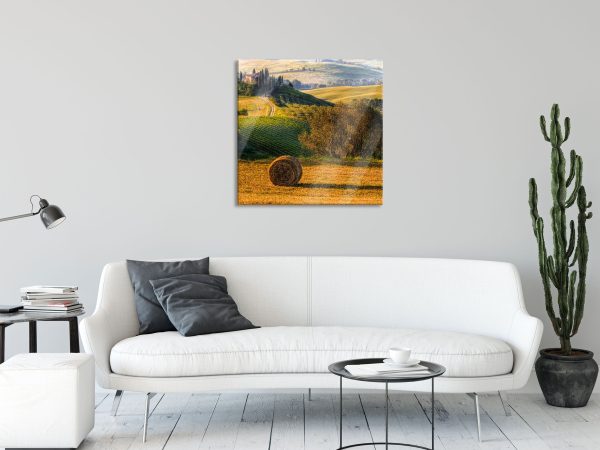 Italienische Toskana Landschaft, Glasbild Quadratisch Online-Schn?ppchen – Bild 2
